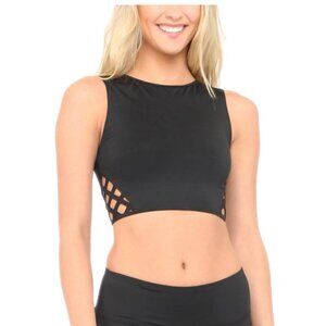 Elizabeth Jane Dr. No Crop Top Rash Guard Swimsuit NWT